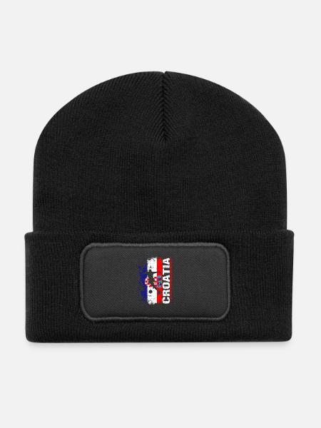Croatia Soccer National Team - Gift - Recycled Patch Beanie - black