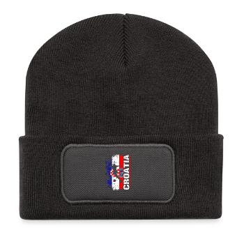 Kroatien Fussball Nationalmannschaft - Geschenk - Recycelte Patch Beanie - Dunkelgrau - Vorne
