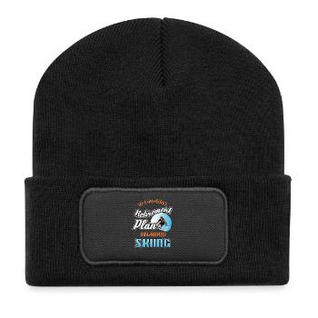 Ruhestand Plan auf Skifahren - Recycelte Patch Beanie - Schwarz - Vorne