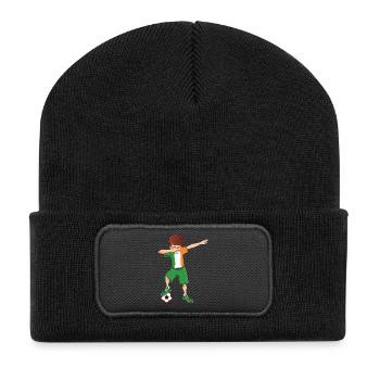 Dab Dabbing Ireland football jersey player fan - Recycled Patch Beanie - black - Front