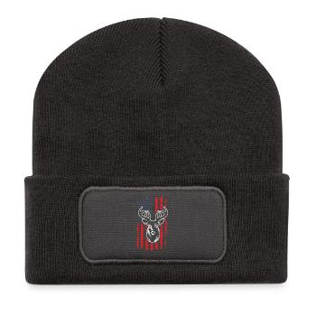 Chasse au cerf - Beanie recyclé à patch - charbon - Devant