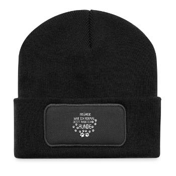 Formerly normal, today I have dogs - Recycled Patch Beanie - black - Front