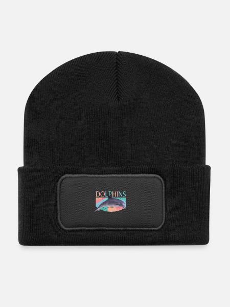 Delfin - Recycelte Patch Beanie - Schwarz