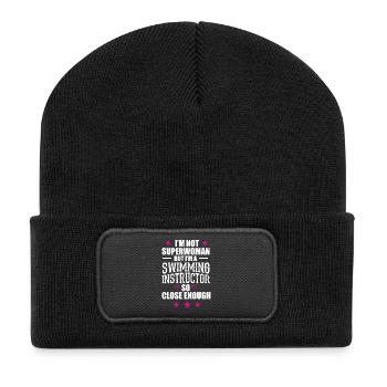 I am not a superwoman, but I am .. - gift - Recycled Patch Beanie - black - Front