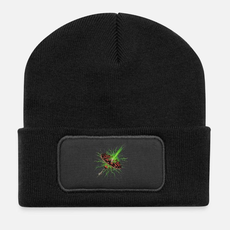 Dart Shirt Flash V2 RAHMENLOS Design - Recycelte Patch Beanie - Schwarz
