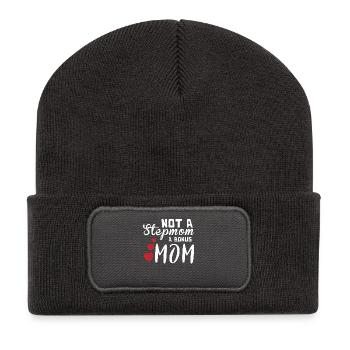 Stepmom Geschenk Stiefmutter Shirt Ziehmutter - Recycelte Patch Beanie - Dunkelgrau - Vorne