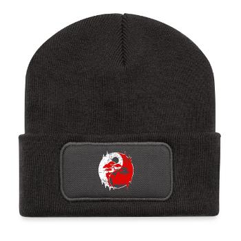 Japon méditation de relaxation Bonsai Yin Yang - Beanie recyclé à patch - charbon - Devant