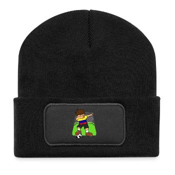 Colombia Soccer Ball Dabbing Kid Colombians - Recycled Patch Beanie - black - Front