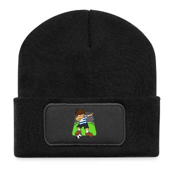 Uruguay Soccer Ball Dabbing Kid Uruguayan Football - Recycled Patch Beanie - black - Front