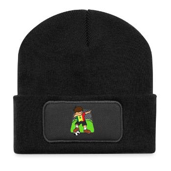 Senegal Soccer Ball Dabbing Kid Senegalese - Recycled Patch Beanie - black - Front