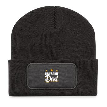 Awesome Dad Father's Day dad father gift - Recycled Patch Beanie - dark grey - Front