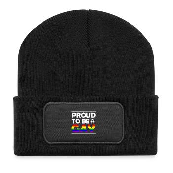 Fier d'être gay - Beanie recyclé à patch - noir - Devant