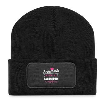 Landwirtin Shirt · Landwirtschaft · Prinzessin - Recycelte Patch Beanie - Schwarz - Vorne