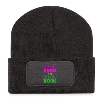 Lueur dur ou lueur Home T-Shirt Rétro brillant lueur - Beanie recyclé à patch - charbon - Devant