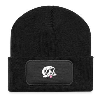 Dog Pet Gift Dog lover Sunglasses - Recycled Patch Beanie - black - Front