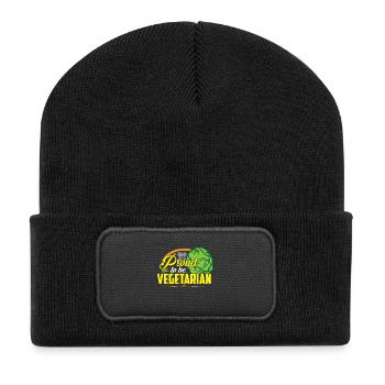 Fier d'être végétarien - Beanie recyclé à patch - noir - Devant