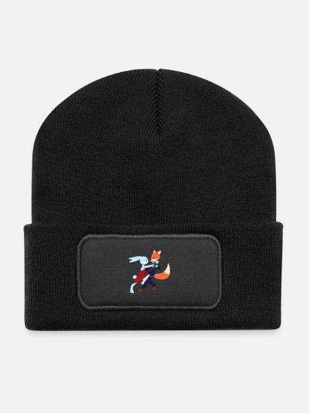 Chemise de salsa de danse salsa bunny et fox - Beanie recyclé à patch - noir