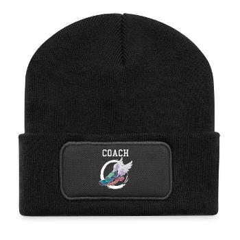 Track and Field Leichtathletik Coach Geschenk - Recycelte Patch Beanie - Schwarz - Vorne
