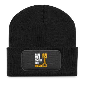 Real Men Smell Like Diesel Shirt Gift Tuner - Recycled Patch Beanie - black - Front