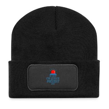Policewoman - policeman - police - Recycled Patch Beanie - black - Front
