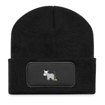 Motif pour enfants âne âne chemise animale idée cadeau âne d'or - Beanie recyclé à patch - noir - Devant