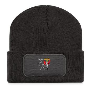 Votre tante Ma tante super cadeau héroïne - Beanie recyclé à patch - charbon - Devant