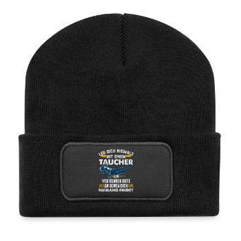 Taucher Tauchen - Recycelte Patch Beanie - Schwarz - Vorne