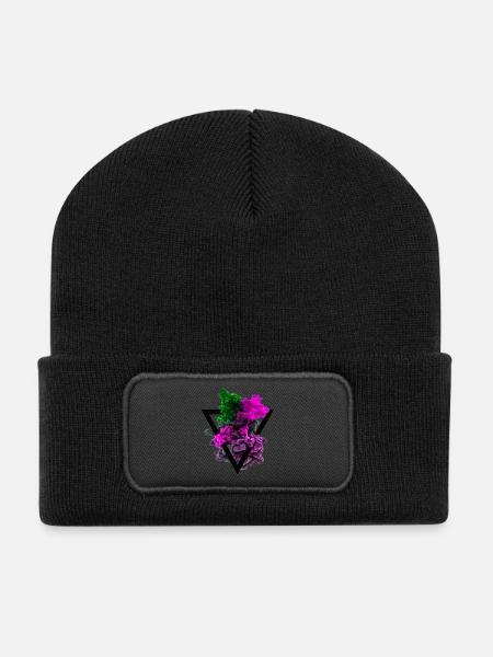 T-shirt couleur hipster Triangle coloré de couleur - Beanie recyclé à patch - noir