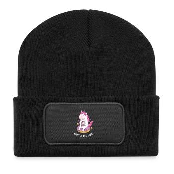 Coffee Is Real Magic - Coffee Unicorn Gift - Recycled Patch Beanie - black - Front