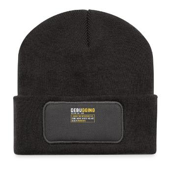 Debugging Programming Programmer Gift - Recycled Patch Beanie - dark grey - Front