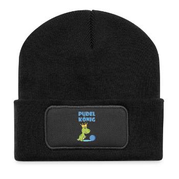 Roi de caniche - T-shirt de roi de caniche de caniche - Beanie recyclé à patch - noir - Devant