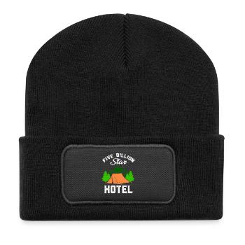 Camping Camping Campen Zelten Cadeau - Beanie recyclé à patch - noir - Devant
