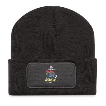 Ein bisschen Mama Papa & ganz viel Wunder - Recycled Patch Beanie - dark grey - Front