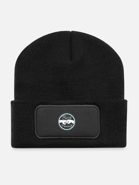 Beste Freunde Fäuste Badge - Recycelte Patch Beanie - Schwarz
