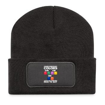 Artist Künstler Kunst Künstlerin Geschenk - Recycelte Patch Beanie - Dunkelgrau - Vorne