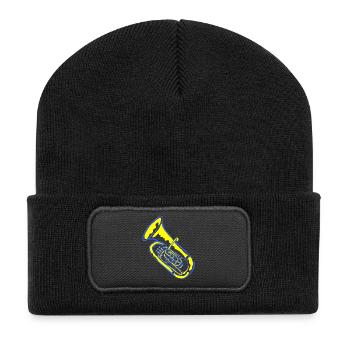 Musique de tuba aux couleurs néon - Beanie recyclé à patch - noir - Devant