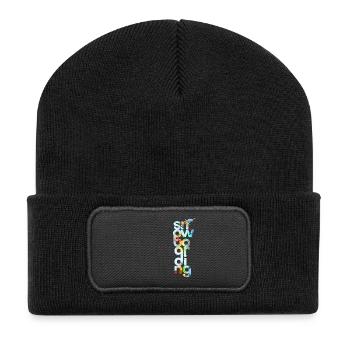 Snowboard - Recycelte Patch Beanie - Schwarz - Vorne