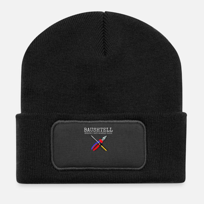 Humour albanais « Sang albanais » - Beanie recyclé à patch - noir