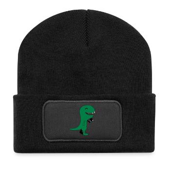 Funny Table Tennis Dinos - Recycelte Patch Beanie - Schwarz - Vorne