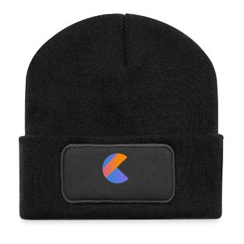 programmer software nerd pc computer hacker neu lo - Recycelte Patch Beanie - Schwarz - Vorne
