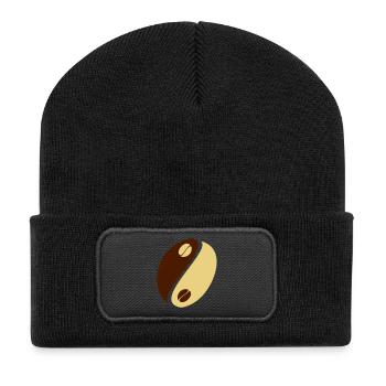 Coffee Bean Yin Yang - Beanie recyclé à patch - noir - Devant