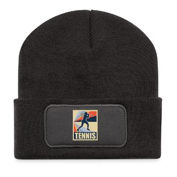 Retro tennis supplément vie cadeau - Beanie recyclé à patch - charbon - Devant