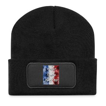 Travail Famine Pâtes Riz - Beanie recyclé à patch - noir - Devant