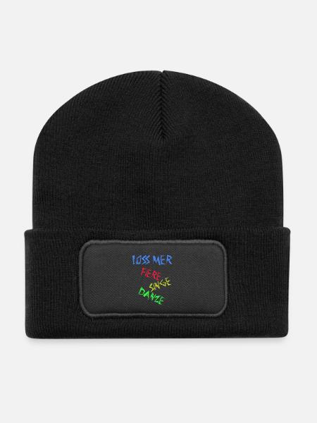 Loss mer fiere singe danze - Feiern Singen Tanzen - Recycelte Patch Beanie - Schwarz