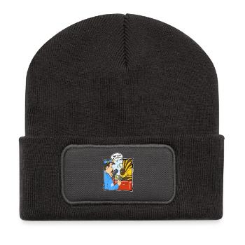 Schmetterling Falter Führerschein Foto Geschenk - Recycelte Patch Beanie - Dunkelgrau - Vorne