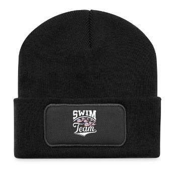 Swim Team fun pun sperm cell diving spermatozoon - Beanie recyclé à patch - noir - Devant