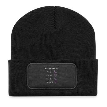 Tout ce dont vous avez besoin, ce sont des graphismes mathématiques - Beanie recyclé à patch - noir - Devant