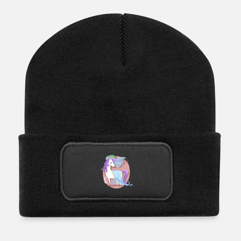 Einhorn Braut - Recycelte Patch Beanie - Schwarz