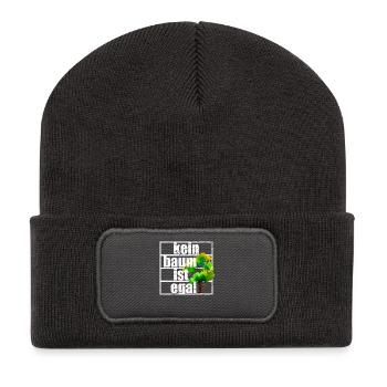 Kein Baum Ist Egal Klimaschutz Klimawandel Wald - Recycelte Patch Beanie - Dunkelgrau - Vorne