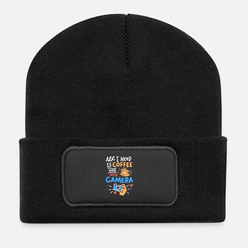 Fotografie - Recycelte Patch Beanie - Schwarz